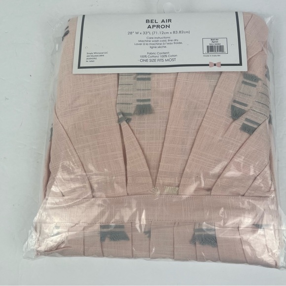 Simply Whimsical Bel Air pink/grey dress style apron-NIP - Picture 7 of 12